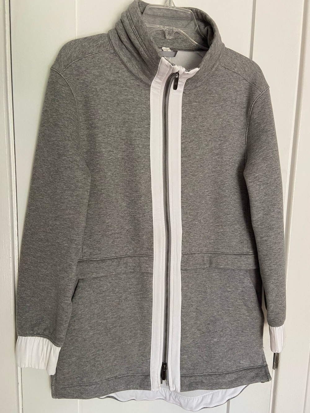50. Size 8 LULULEMON Grey Jacket With White Trim